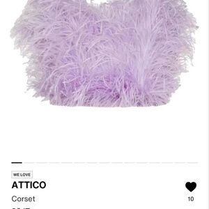 The Attico Lavender ostrich feather corset